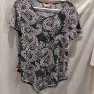 Paisley Print Black and White Women's Top